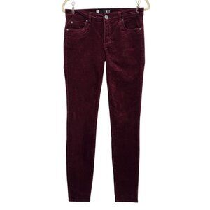 Kut From The Kloth Diana High Rise Fab Ab Skinny Corduroy Maroon Pants Womens 4